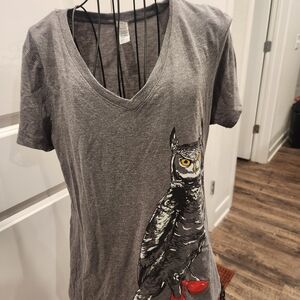 High Heel Owl District Heather Gray Women's Short Sleeve Tee